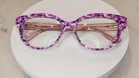 PINK PURPLE SPIRAL TIE DYE Eyewear Frame Toppers COMES WITH MAGNETS