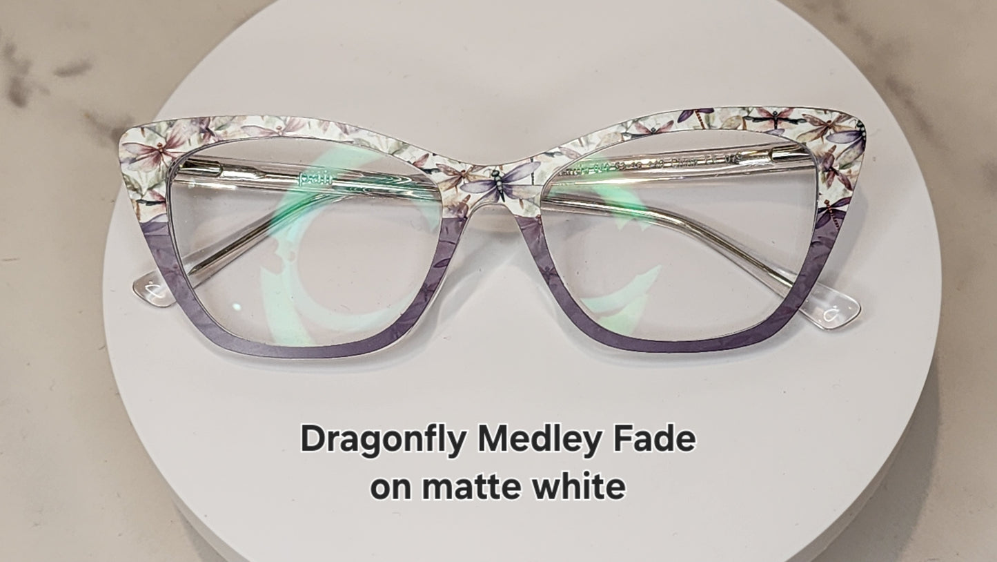 Dragonfly Medley Fade Eyewear Frame Toppers COMES WITH MAGNETS