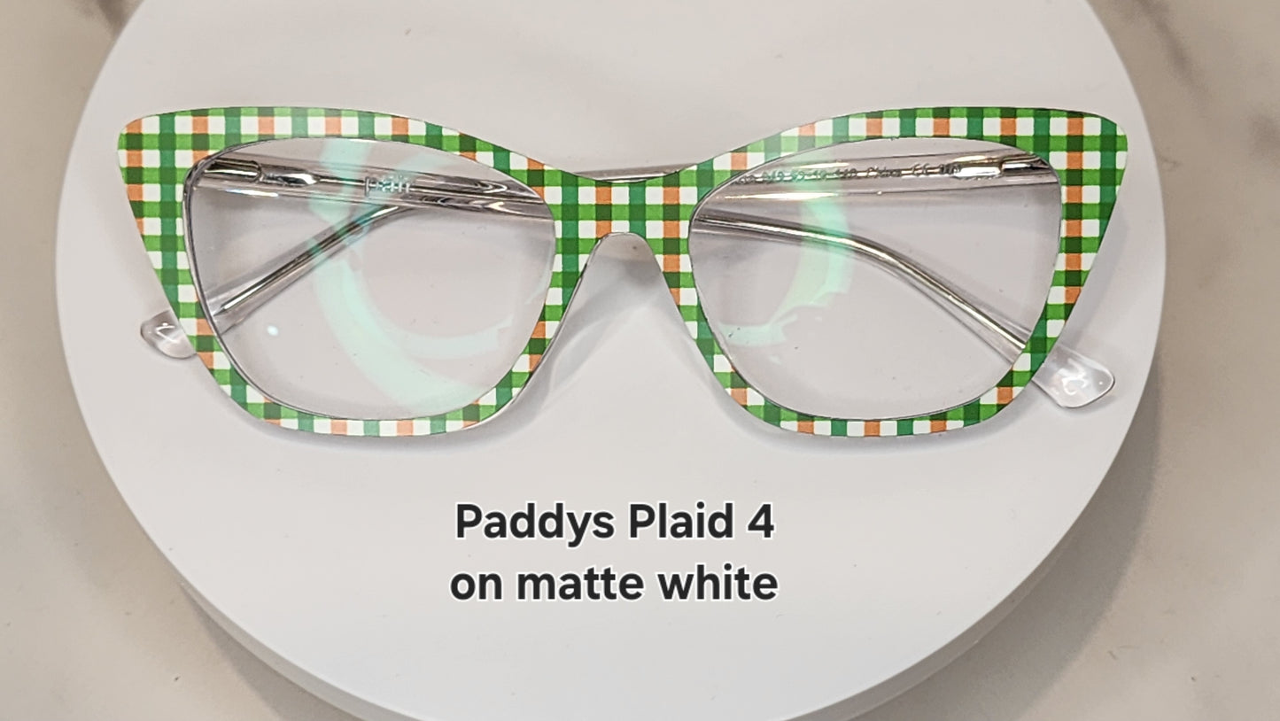 PADDYS PLAID FOUR Eyewear Frame Toppers COMES WITH MAGNETS