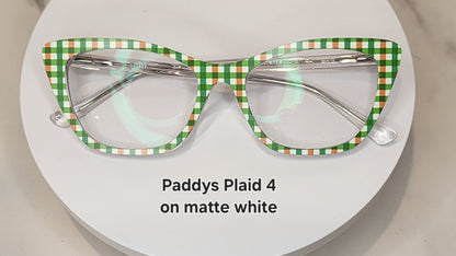 PADDYS PLAID FOUR Eyewear Frame Toppers COMES WITH MAGNETS
