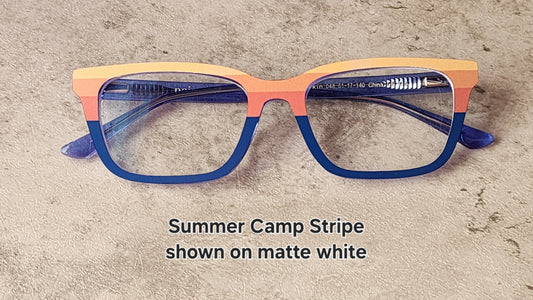 SUMMER CAMP STRIPE Eyewear Frame Toppers COMES WITH MAGNETS