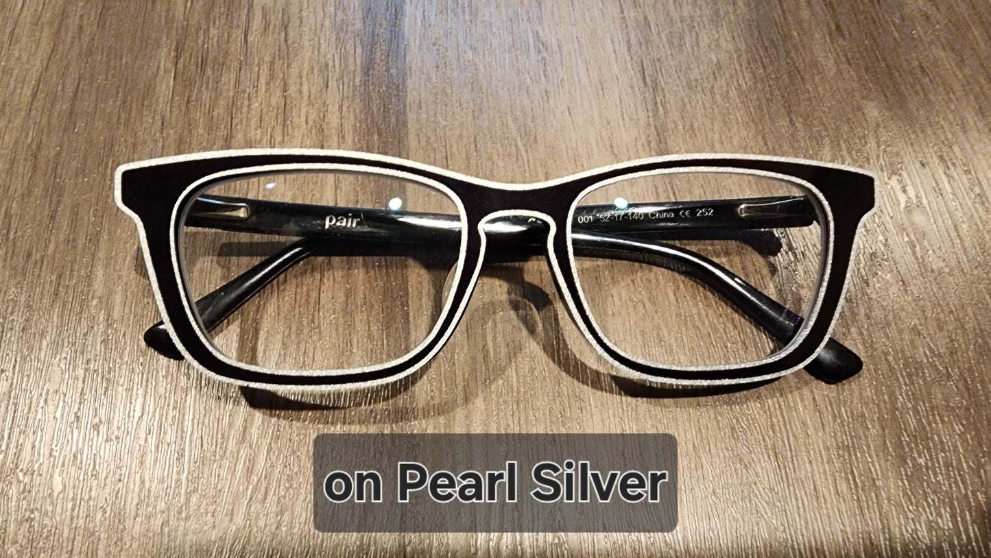 Black With White Outline (or Base Finish Outline) • Magnetic Eyeglasses Toppers