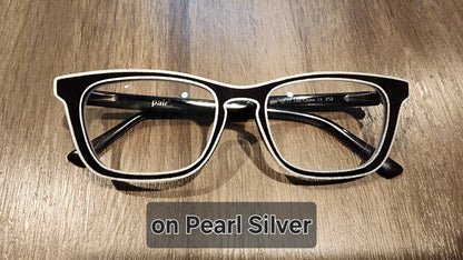 Black With White Outline (or Base Finish Outline) • Magnetic Eyeglasses Toppers