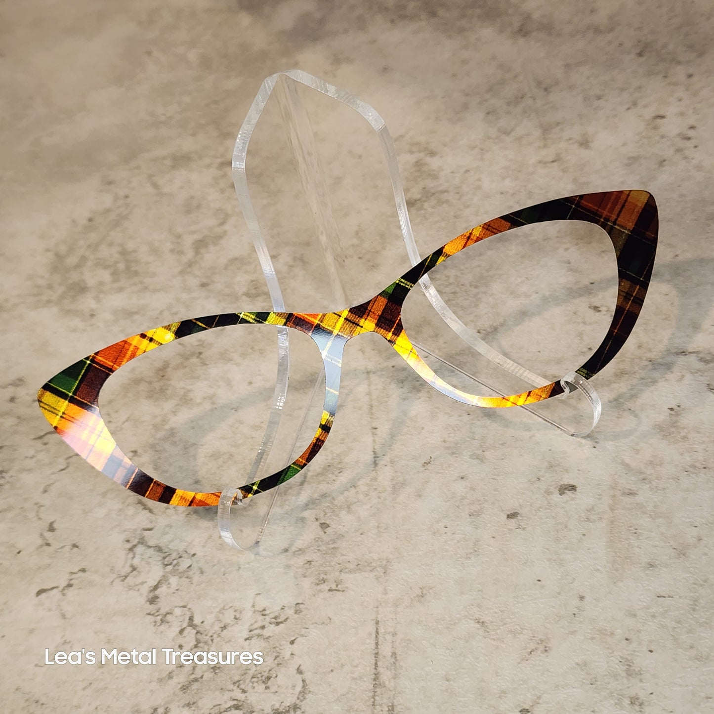 READY TO SHIP CLEARANCE Emma THICK E1025-99 WALNUT PLAID ON SATIN CHAMPAGNE