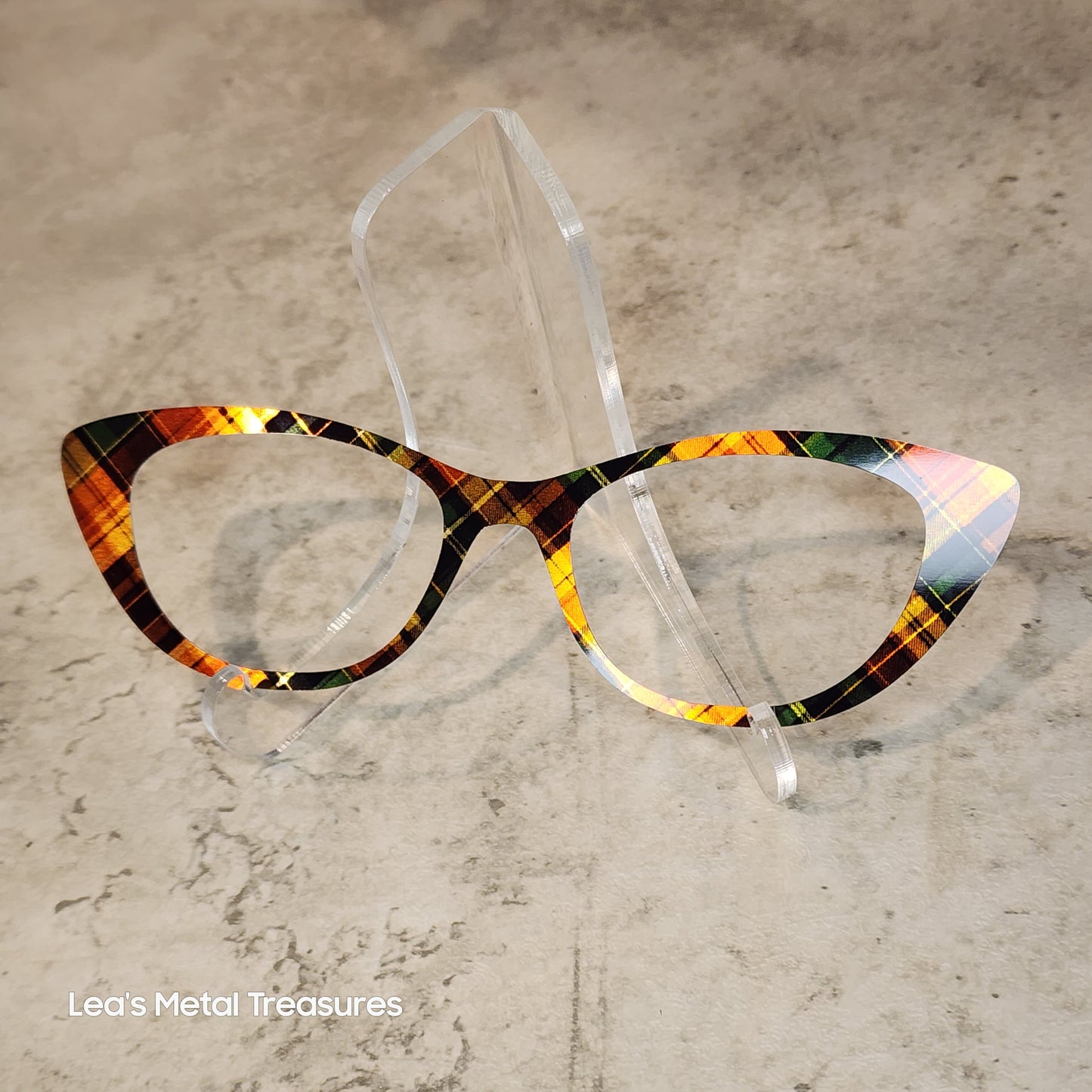 READY TO SHIP CLEARANCE Emma THICK E1025-99 WALNUT PLAID ON SATIN CHAMPAGNE