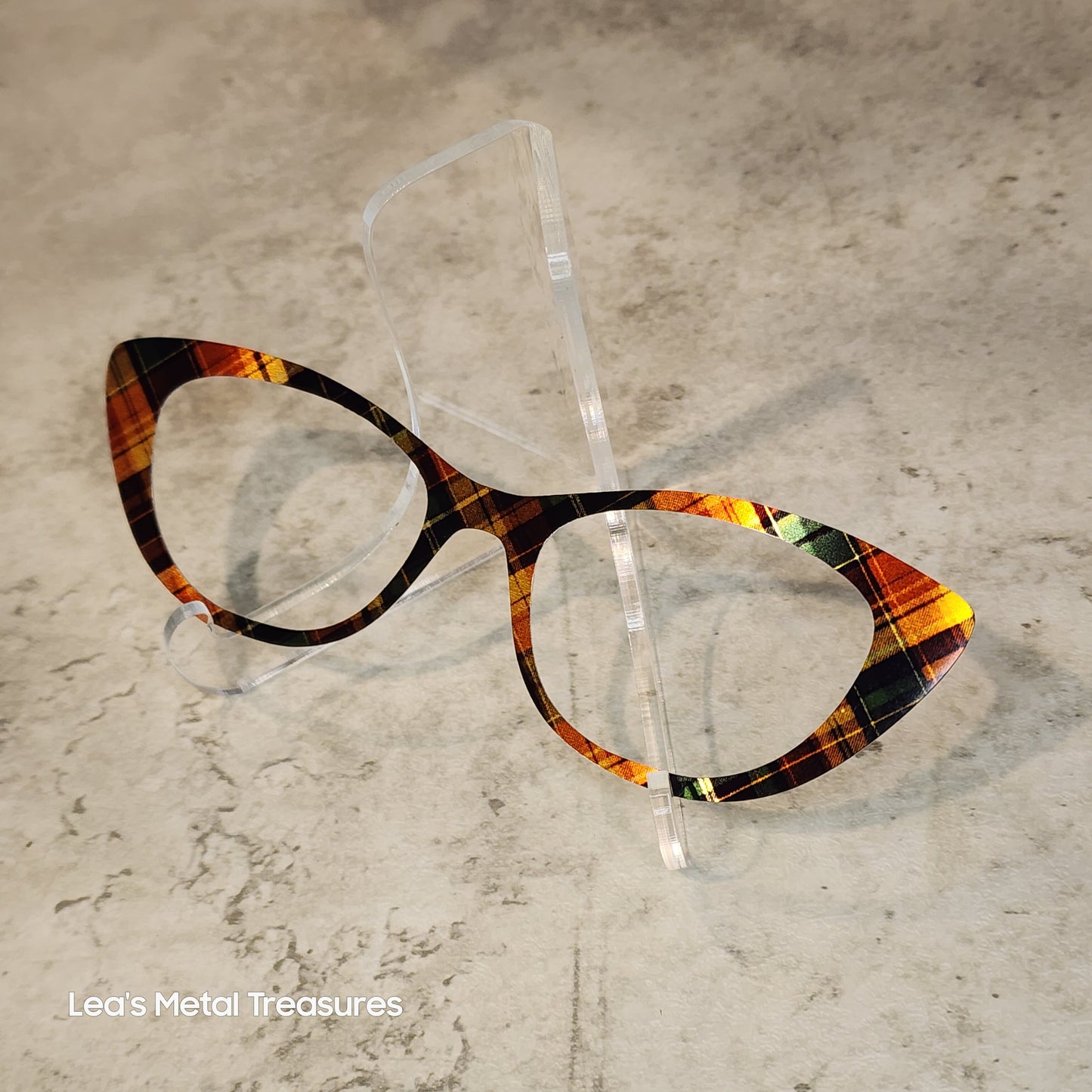 READY TO SHIP CLEARANCE Emma THICK E1025-99 WALNUT PLAID ON SATIN CHAMPAGNE