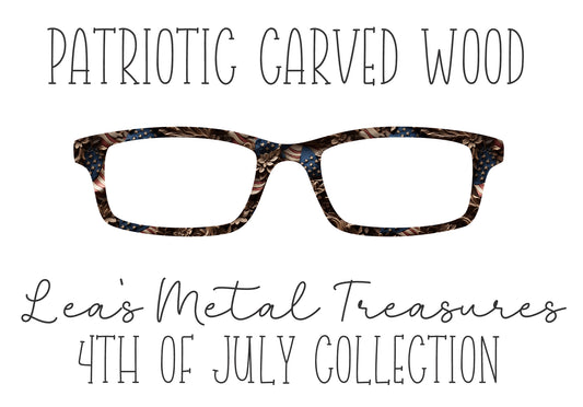 Patriotic Carved Wood Eyewear Frame Toppers COMES WITH MAGNETS