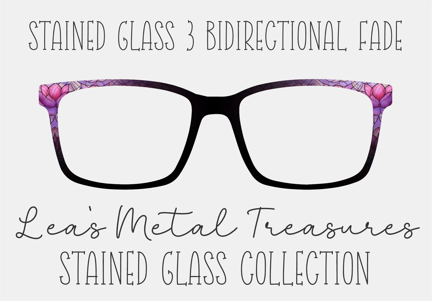 Stained Glass 3 Bidirectional Fade Eyewear Frame Toppers COMES WITH MAGNETS