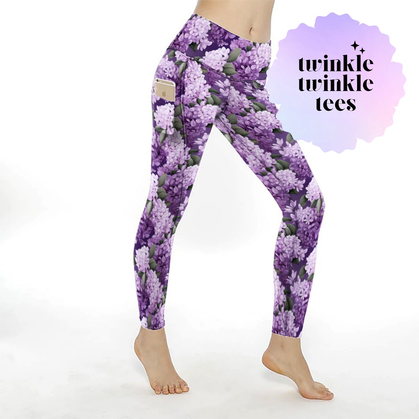 Lovely Lilacs Women's Pocket Leggings