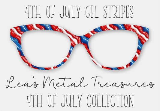 4th of July Gel Stripes Eyewear Frame Toppers COMES WITH MAGNETS