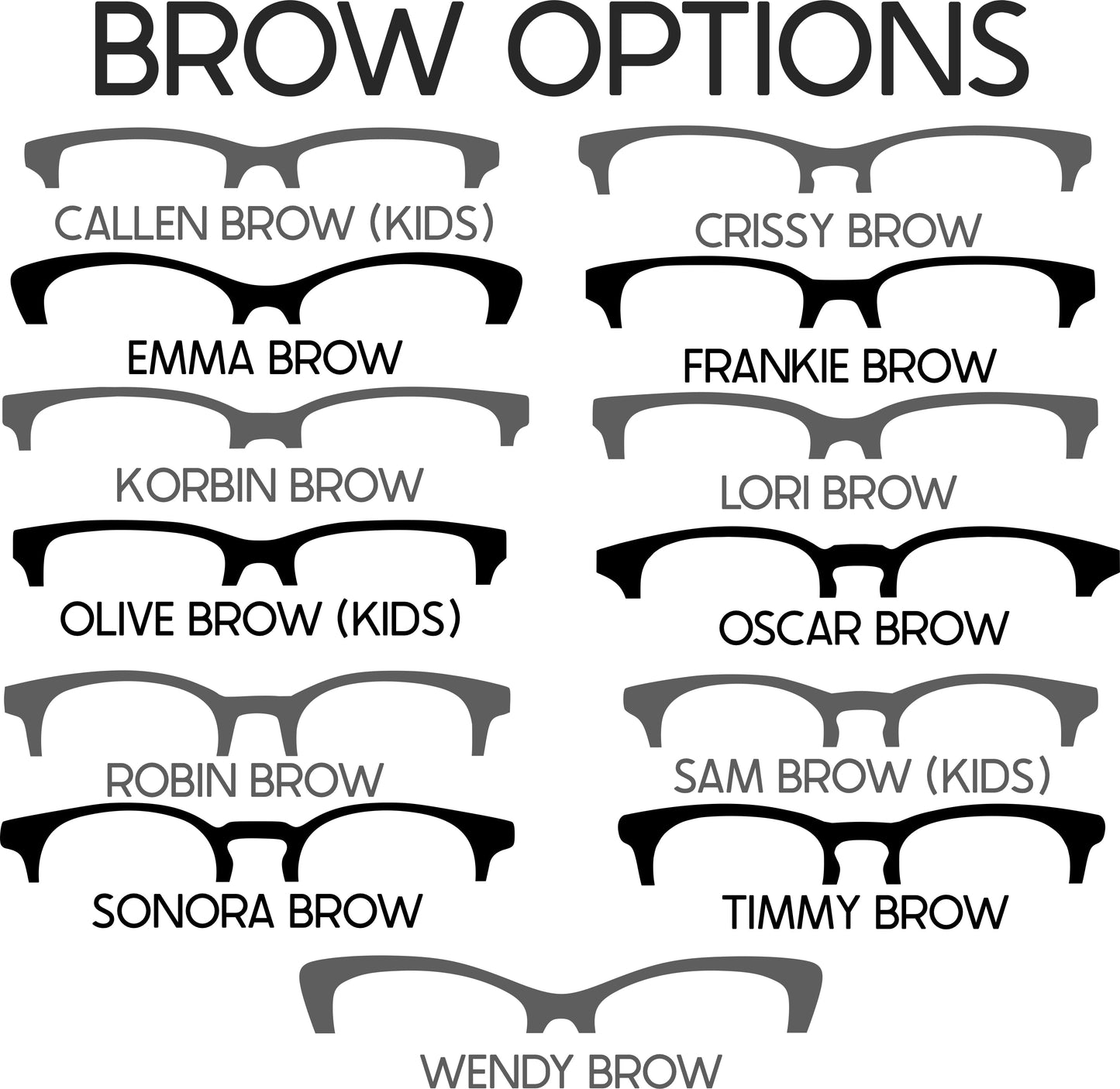 MERRY MUSHROOM AND PYREX VERTICAL FADE TO BROWN Eyewear Frame Toppers