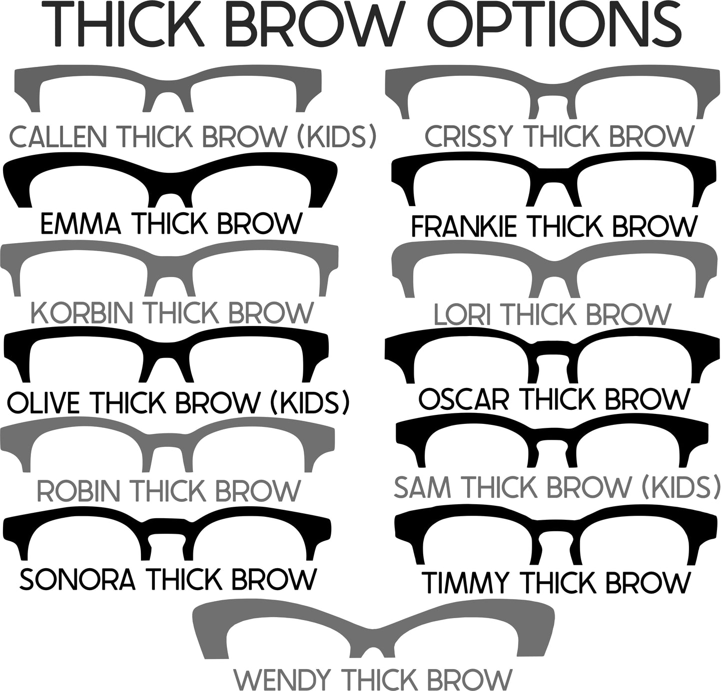 MERRY MUSHROOM AND PYREX VERTICAL FADE TO BROWN Eyewear Frame Toppers