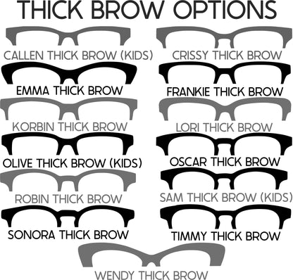 MERRY MUSHROOM AND PYREX VERTICAL FADE TO BROWN Eyewear Frame Toppers