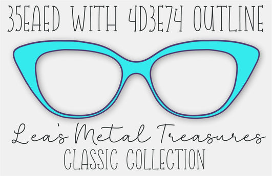 35eaed with 4d3e74 outline Eyewear Frame Toppers