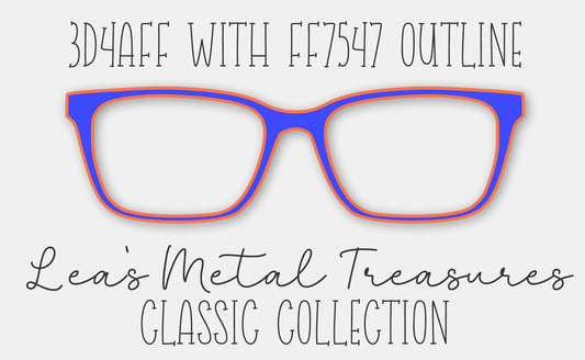 3D4AFF with FF7547 Outline Eyewear Frame Toppers