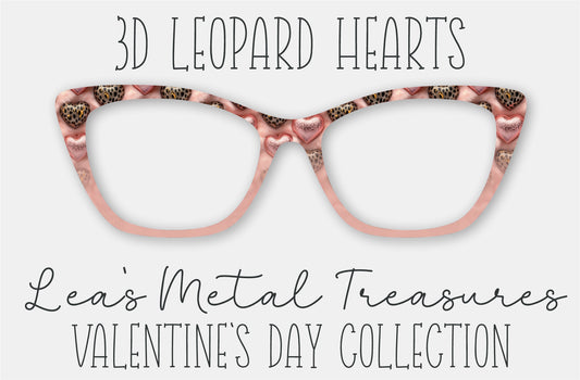 3D Leopard Hearts Eyewear Printed Magnetic Eyeglasses Topper