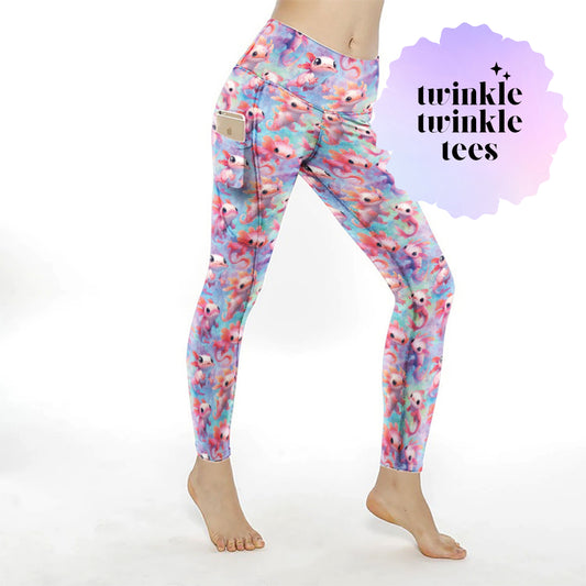 Pastel Axolotl Women's Pocket Leggings