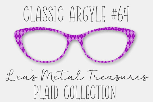 Classic Argyle #64 Eyewear Frame Toppers Comes WITH MAGNETS