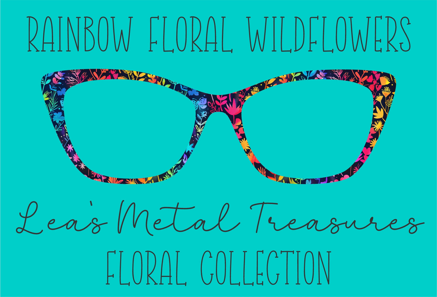 Rainbow Floral Wildflowers Eyewear Frame Toppers COMES WITH MAGNETS
