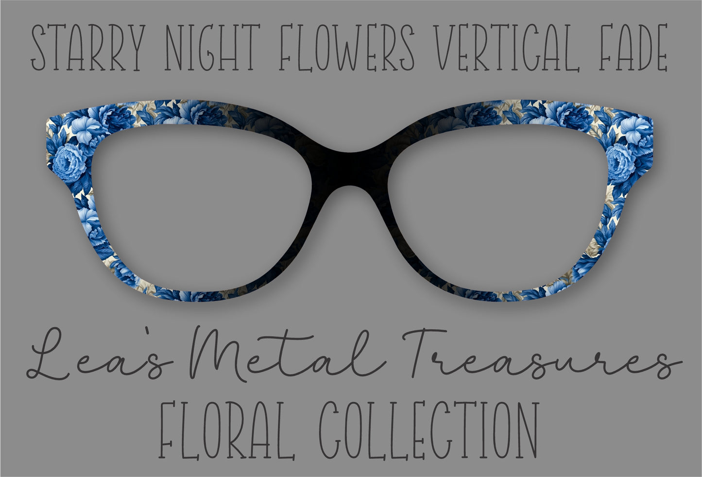 Starry Night Flowers Vertical Fade Eyewear Frame Toppers COMES WITH MAGNETS