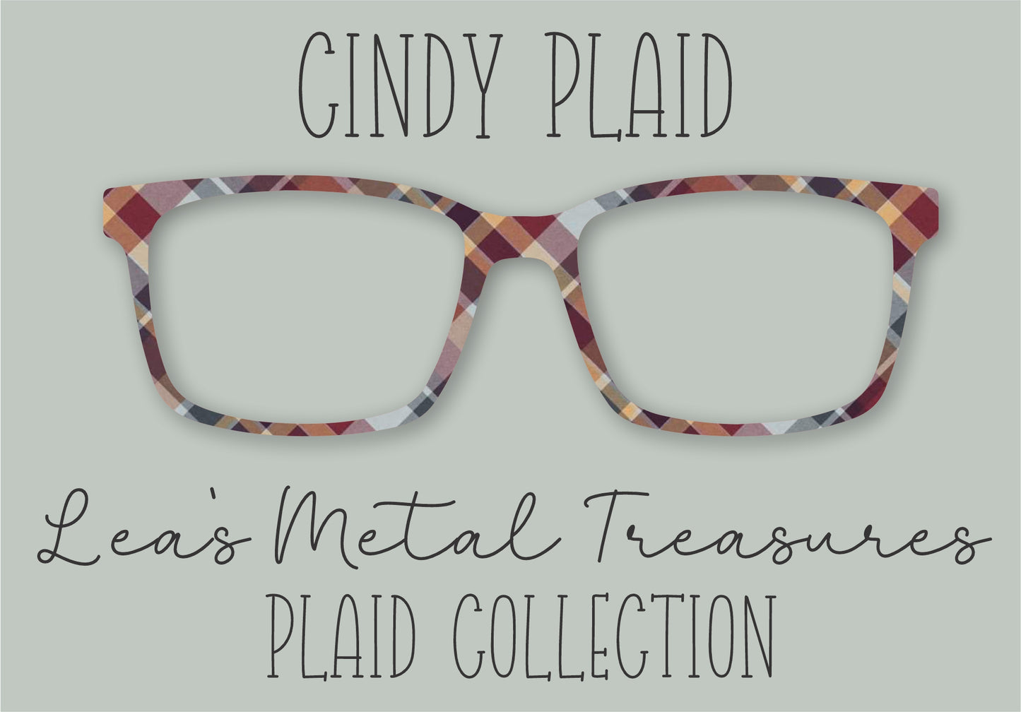 Cindy Plaid Eyewear Frame Toppers Comes WITH MAGNETS