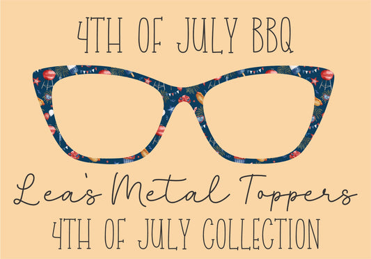 4TH OF JULY BBQ Eyewear Frame Toppers COMES WITH MAGNETS