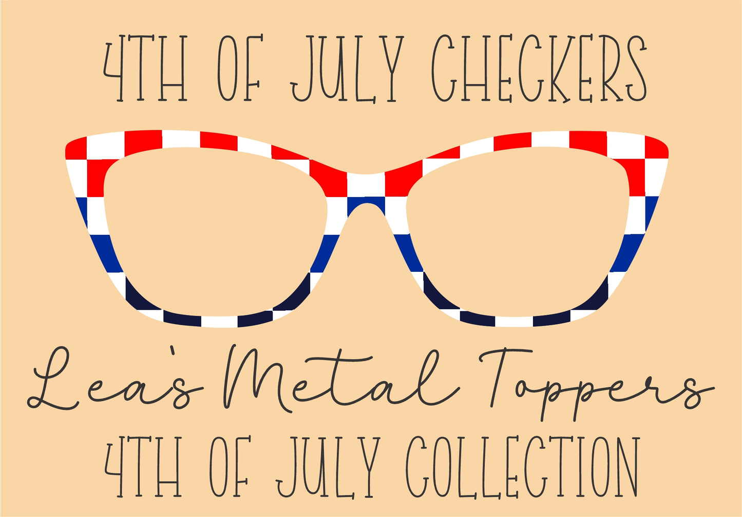 4TH OF JULY CHECKERS Eyewear Frame Toppers COMES WITH MAGNETS