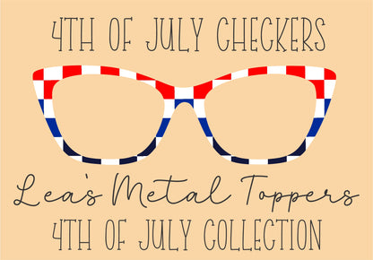 4TH OF JULY CHECKERS Eyewear Frame Toppers COMES WITH MAGNETS