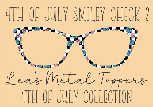 4TH OF JULY SMILEY CHECK Eyewear Frame Toppers COMES WITH MAGNETS
