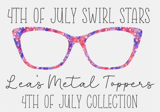 4TH OF JULY SWIRL STARS Eyewear Frame Toppers COMES WITH MAGNETS