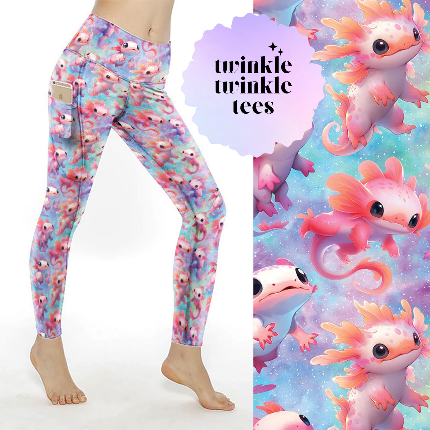 Pastel Axolotl Women's Pocket Leggings