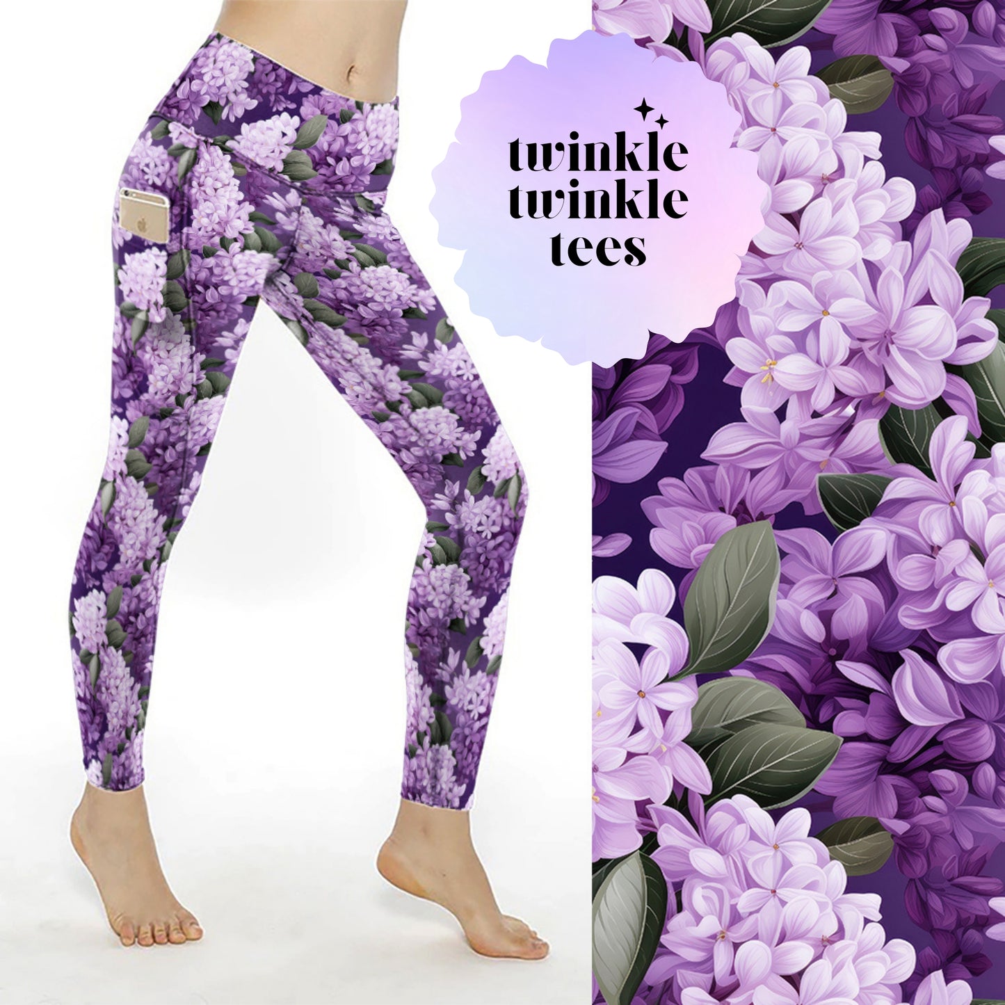 Lovely Lilacs Women's Pocket Leggings