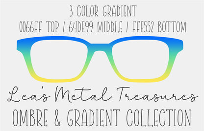 3 color gradient sunny skies Eyewear Frame Toppers COMES WITH MAGNETS
