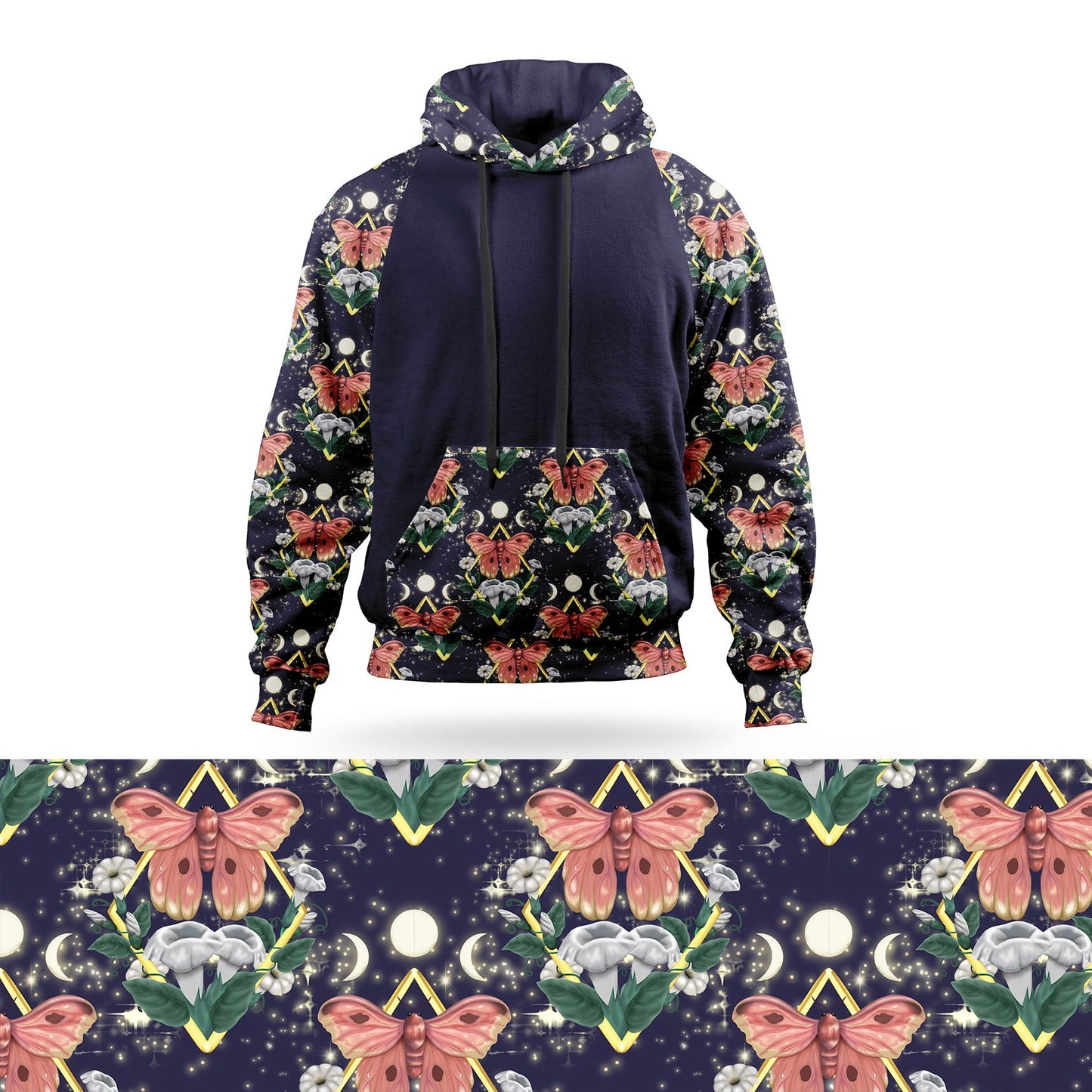 Lunar Moths Pullover Hoodie