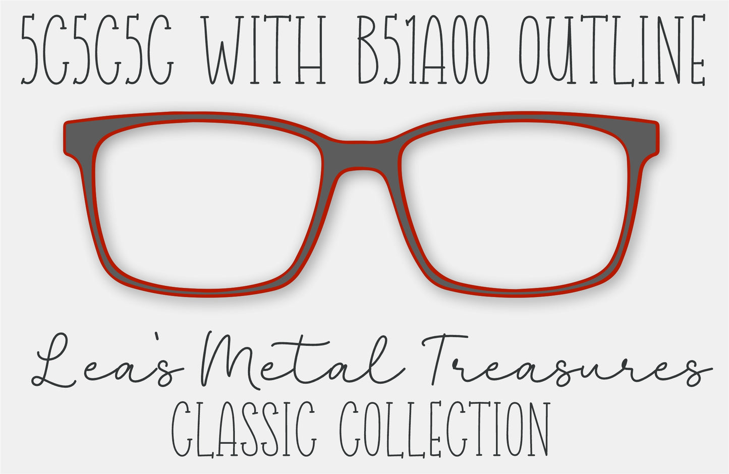5c5c5c with b51a00 outline Eyewear Frame Toppers