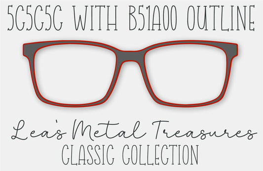 5c5c5c with b51a00 outline Eyewear Frame Toppers