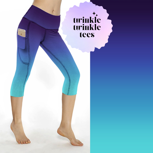 Deep Water Gradient CAPRI Pocket Leggings