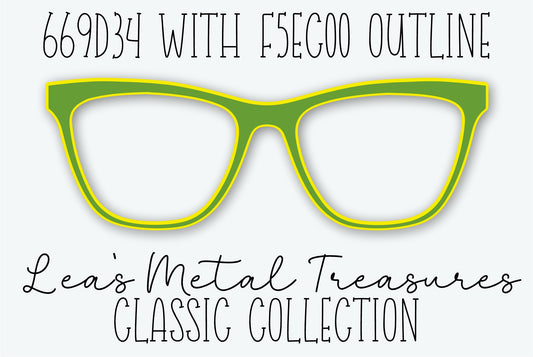 669D34 With F5EC00 Outline Eyewear Frame Toppers