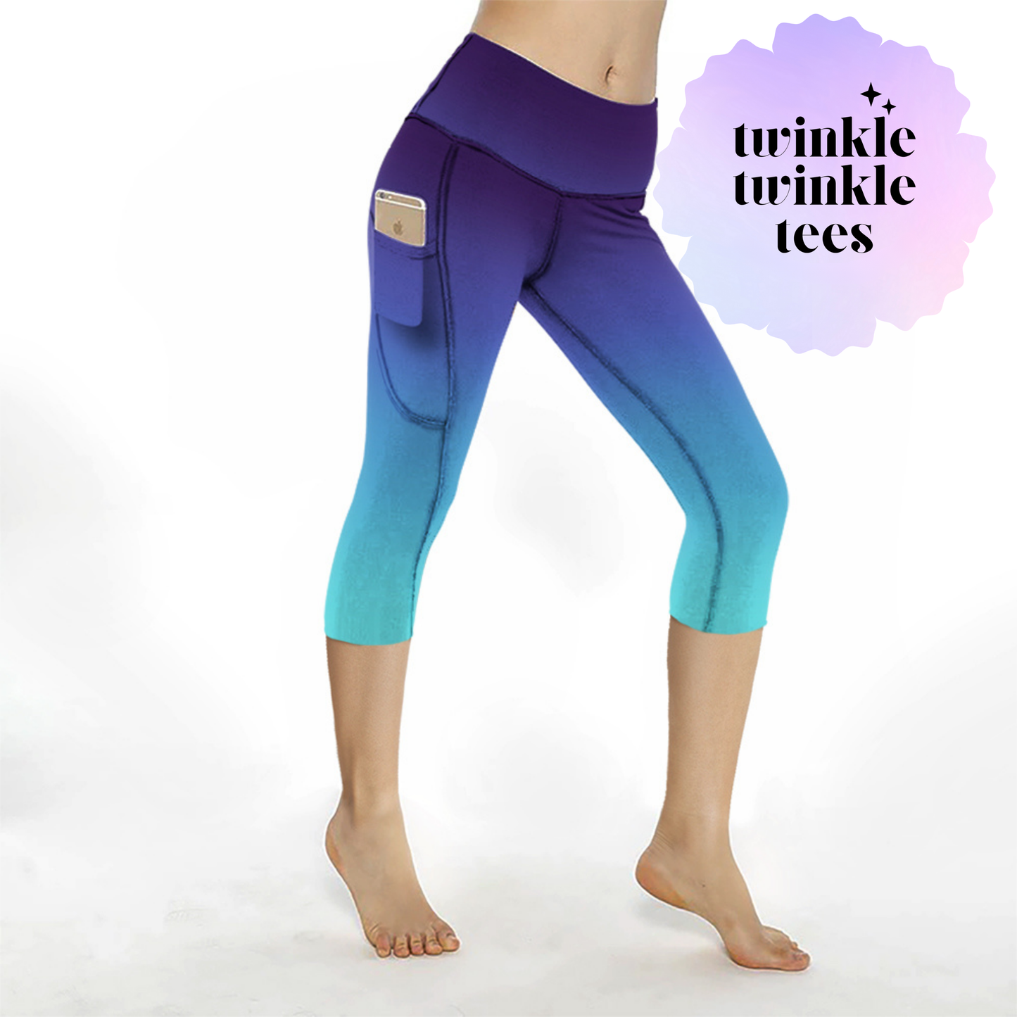 Deep Water Gradient CAPRI Pocket Leggings