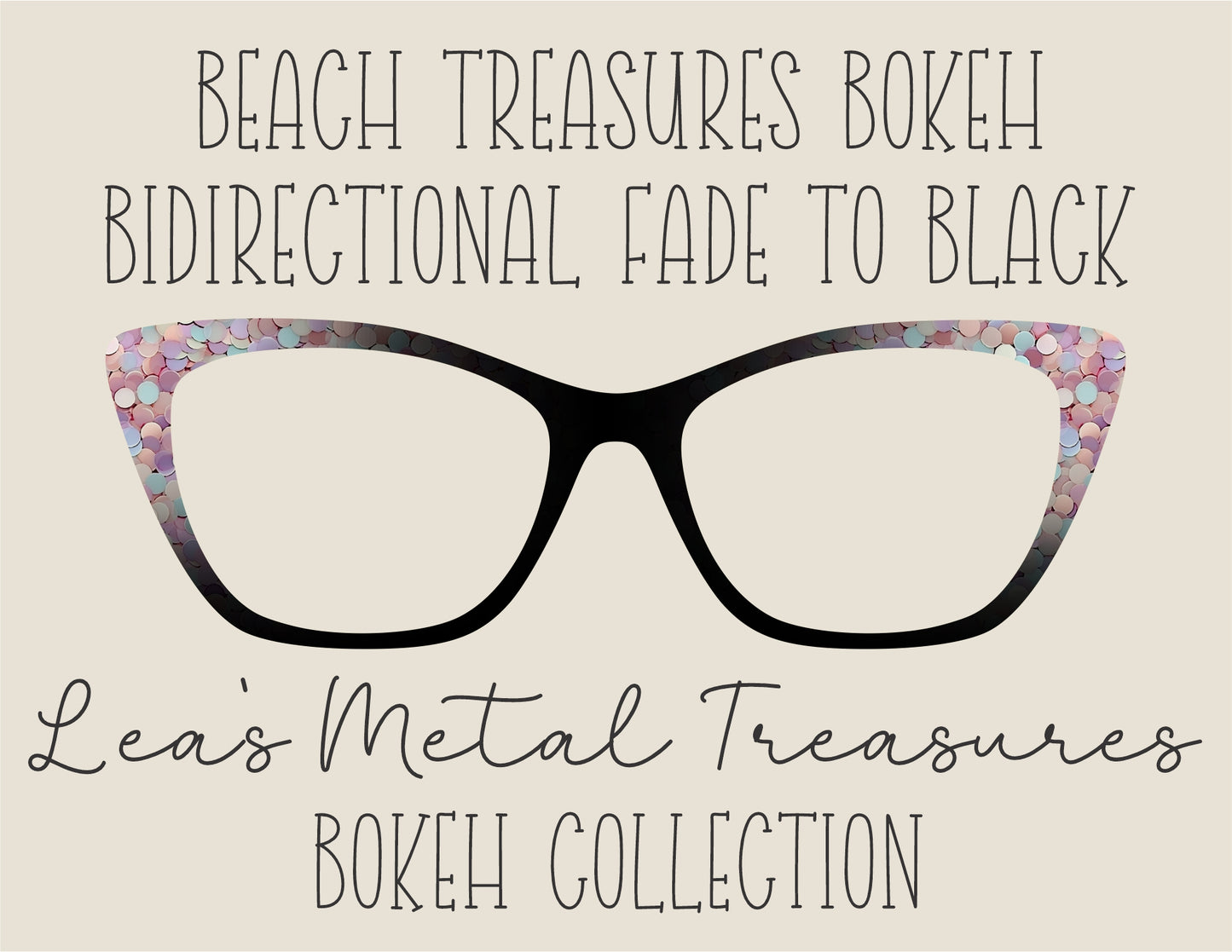 Beach treasures bokeh bidirectional fade Eyewear Frame Toppers COMES WITH MAGNETS