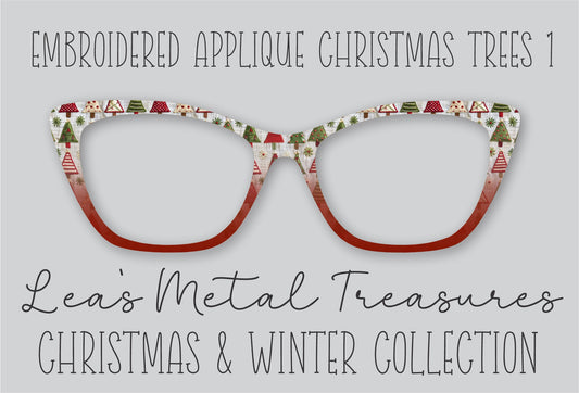 Embroidered appliqué Christmas Tree 1 Eyewear Frame Toppers COMES WITH MAGNETS