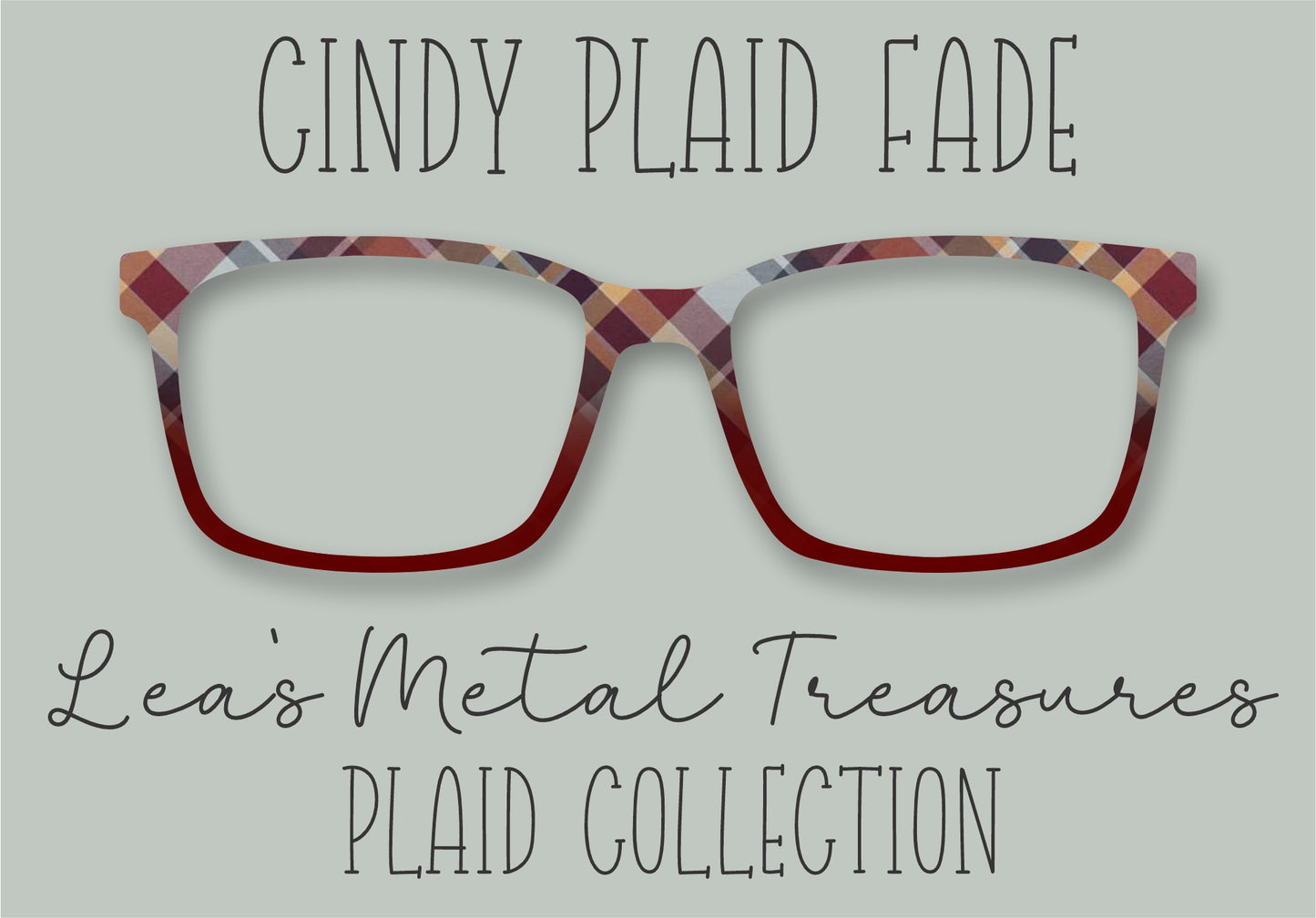 Cindy Plaid Fade Eyewear Frame Toppers Comes WITH MAGNETS