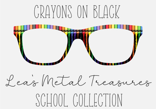 Crayons on Black Eyewear Frame Toppers COMES WITH MAGNETS