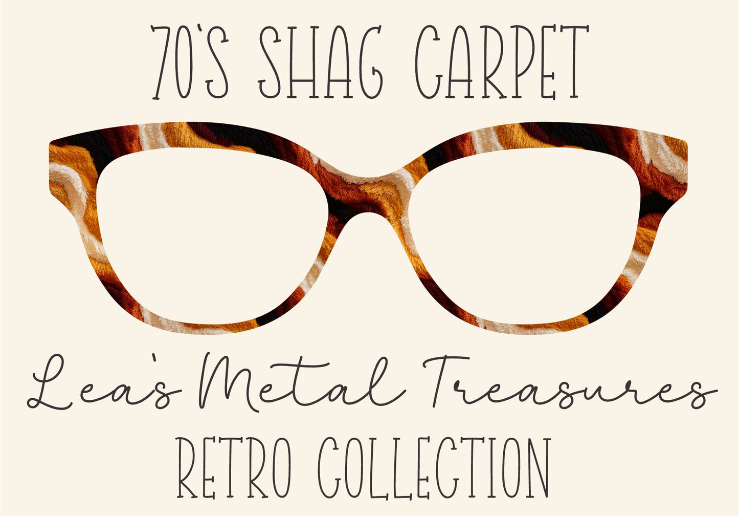 70S SHAG CARPET Eyewear Frame Toppers COMES WITH MAGNETS