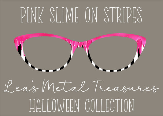 Pink slime on stripes Eyewear Frame Toppers COMES WITH MAGNETS