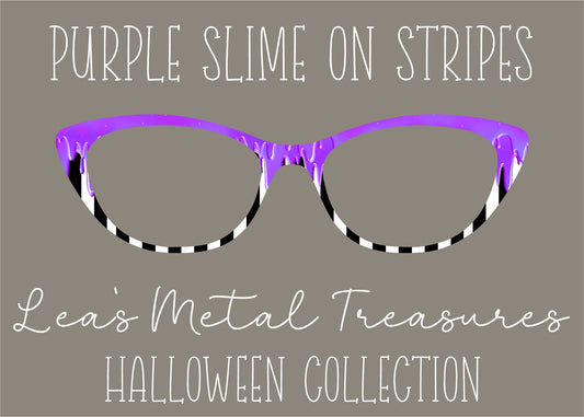 Purple slime on stripes Eyewear Frame Toppers COMES WITH MAGNETS