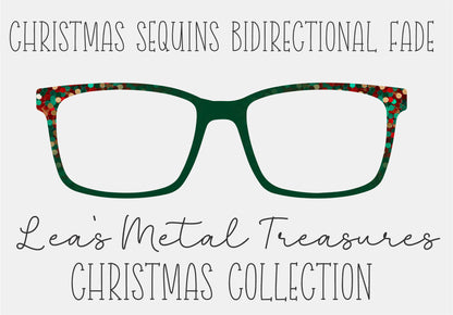 Christmas sequins bidirectional fade Eyewear Frame Toppers COMES WITH MAGNETS