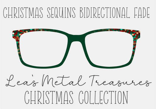 Christmas sequins bidirectional fade Eyewear Frame Toppers COMES WITH MAGNETS