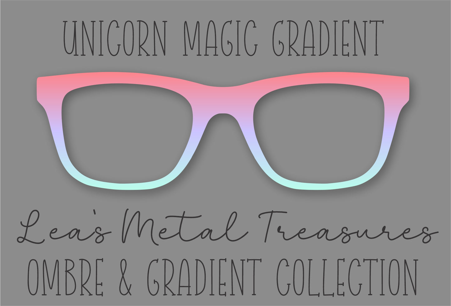 Unicorn Magic Horizontal Gradient Eyewear Frame Toppers COMES WITH MAGNETS