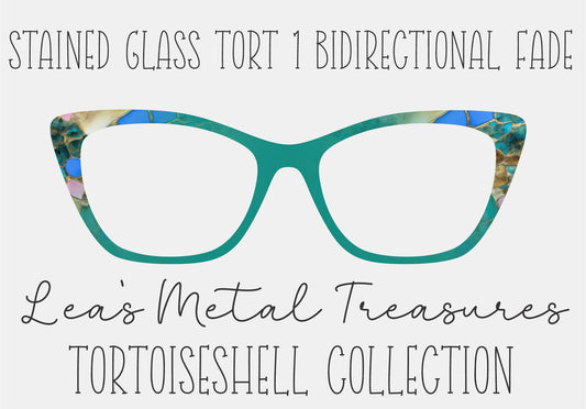 Stained glass tort 1 bidirectional fade Eyewear Frame Toppers COMES WITH MAGNETS